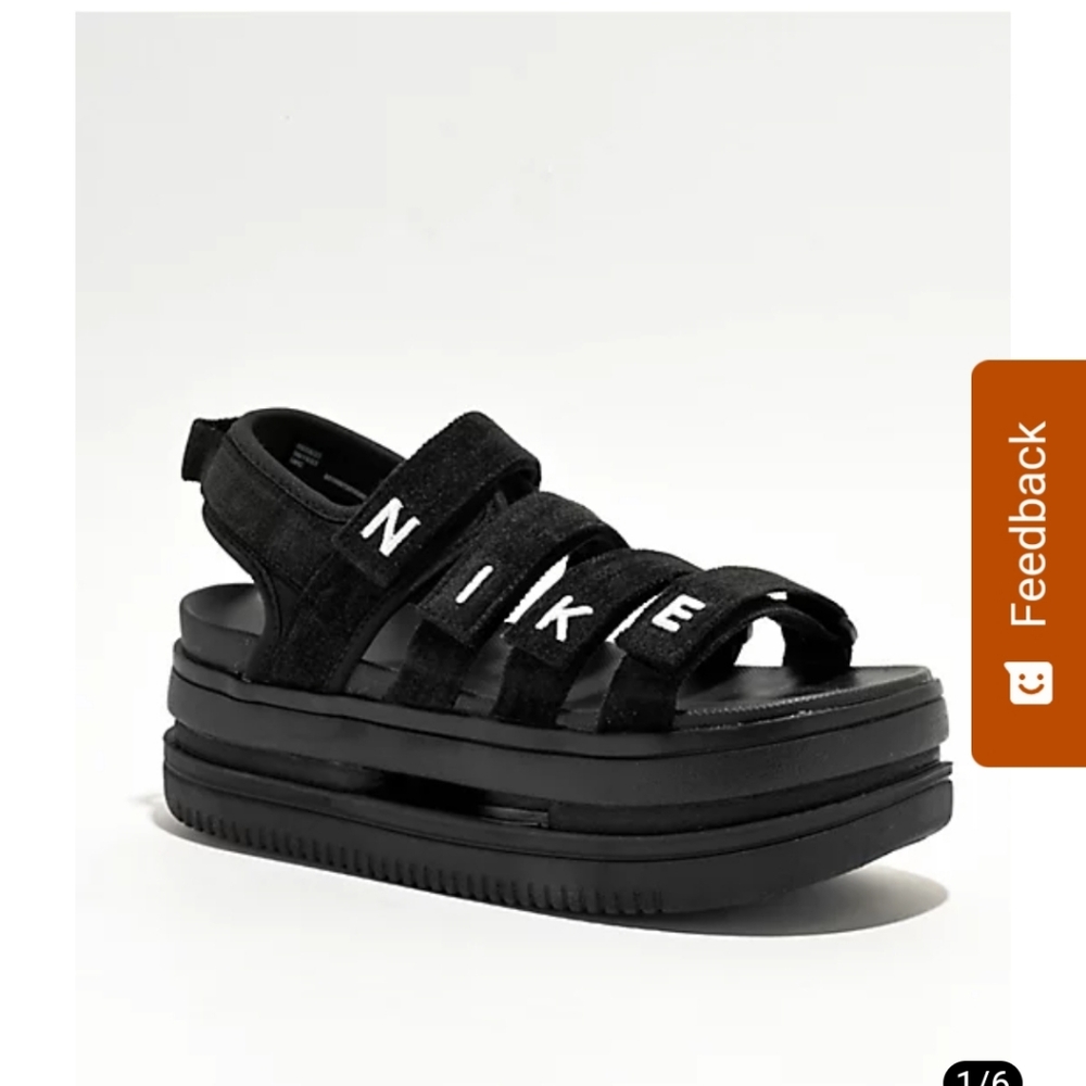Nike Icon Classic SE Black & White Platform Sandals